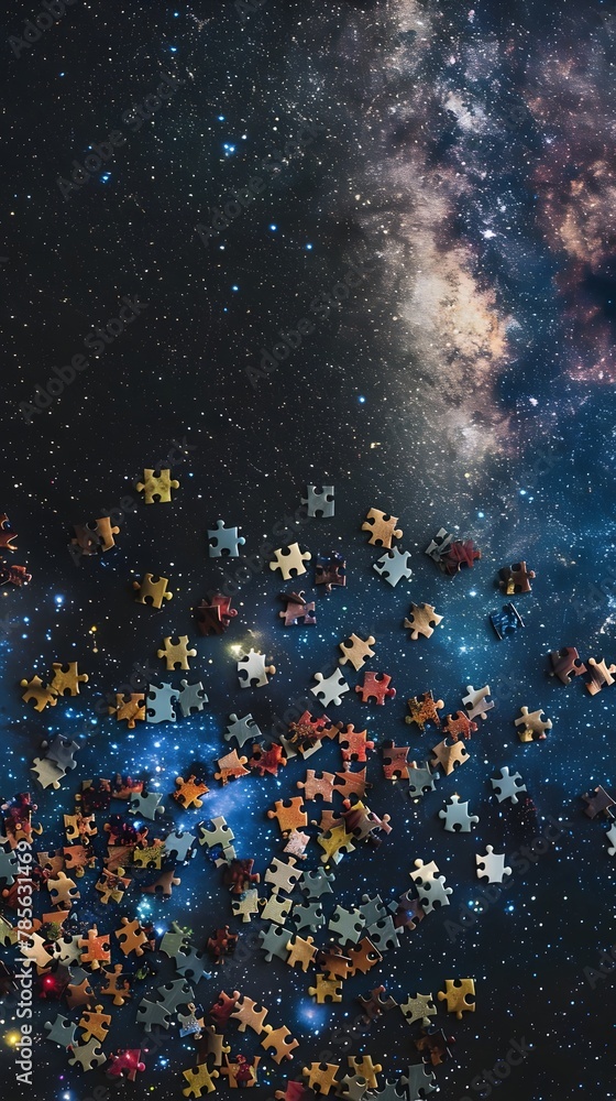 Cosmic Puzzle Spilling into the Starry Night Sky