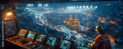 Engineer's Vigil: Night Shift Dedication at a Mineral Extraction