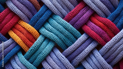 Colorful 3D render of a basket-weave pattern.