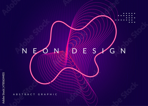 Techno Event. Dance Flyer. Soundwave Beat Illustration. Festival Vector. Music Electro Template. Green Dj Poster. Blue Discotheque Background. Pink Techno Event