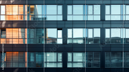 Reflective Glass Facade of Modern Building