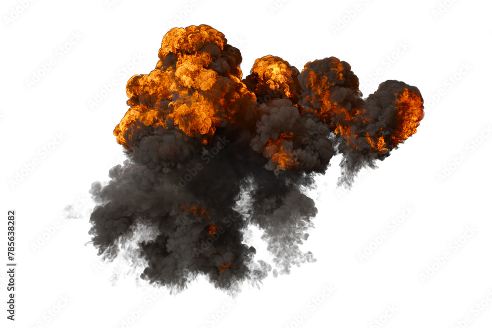 Aerial explosion on transparent background Aerial explosion on transparent background