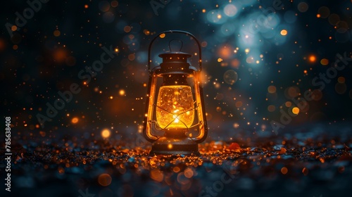 Lantern Casting Warm Glow of Hope and Reflection Generative AI