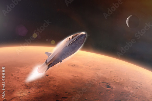 Wallpaper Mural Starship in low-Mars orbit. Elements of this image furnished by NASA. Torontodigital.ca