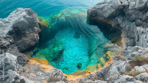 Large Pool of Water Surrounded by Rocks