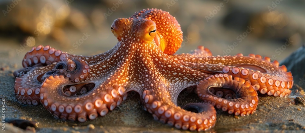 Obraz premium Common octopus (Octopus vulgaris). Wildlife animal