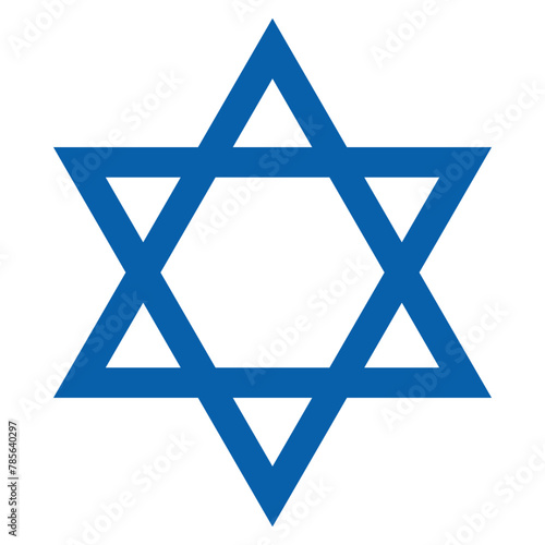 Star of David vector illustration, isolated on transparent or white background