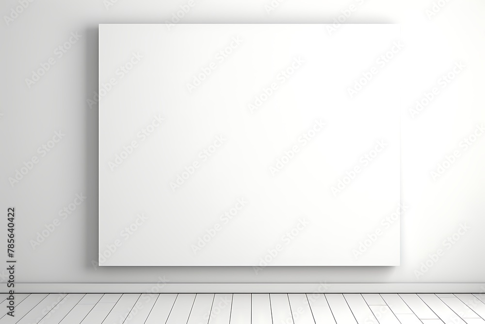 Blank white board on the wall in empty room Blank white board on the wall in empty room