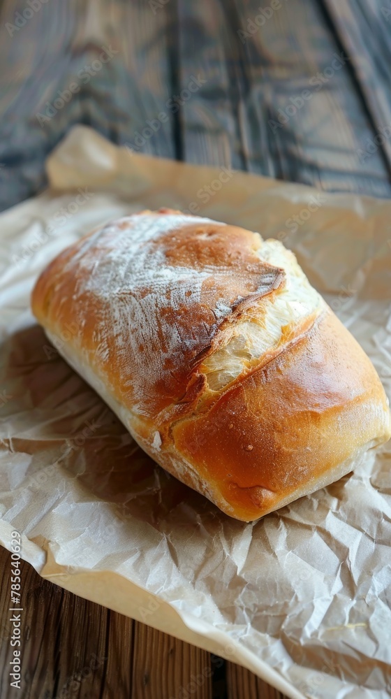 Loaf of Bread on Wax Paper Loaf of Bread on Wax Paper