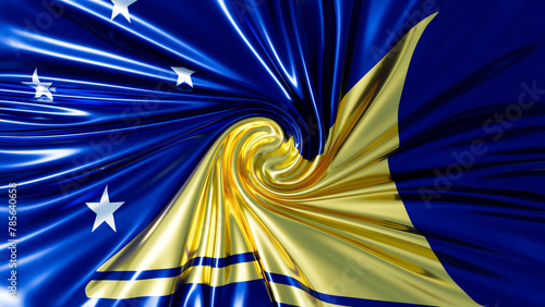 Swirling Elegance of Tokelau Flag Colors with Star Accents