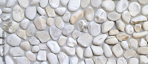 Background of white pebbles. 
