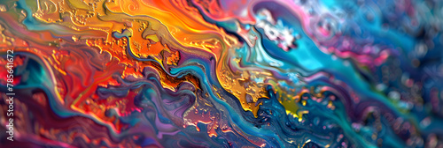 Surreal Tapestry of Multihued Ooze - A Mesmerizing Display of Viscous Fluid Texture