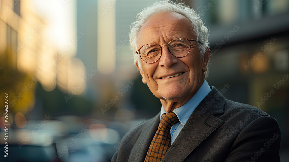 older man in a suit in an office environment with copy space older man in a suit in an office environment with copy space