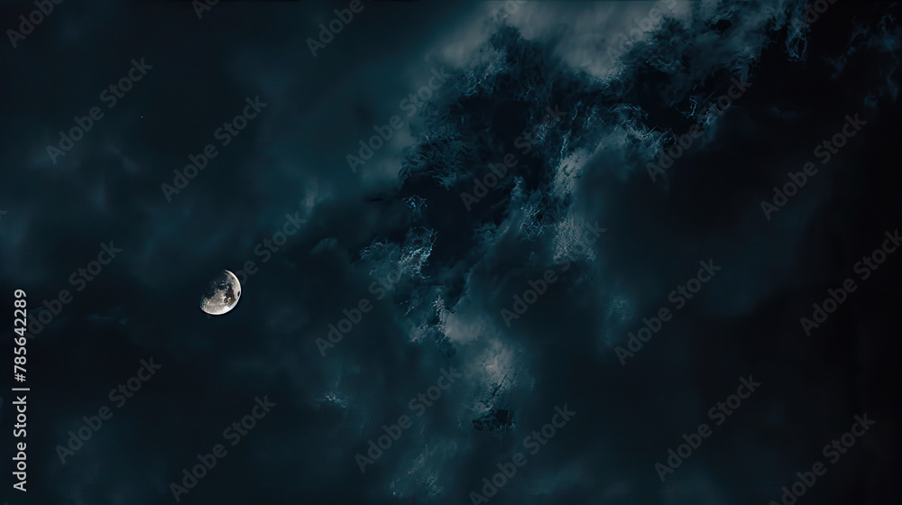 Moon in a cloudy night sky
Moon in a cloudy night sky