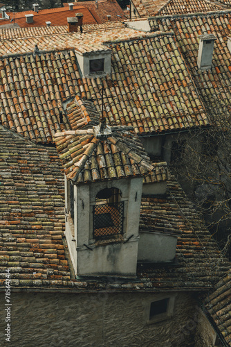 roof of the house in medieval style 