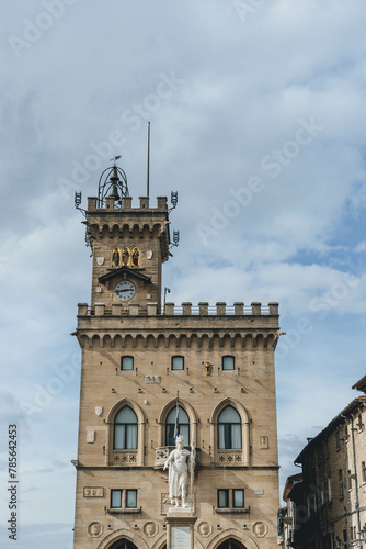 the tower of the palace in san marino republic 