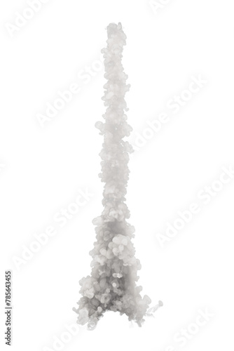 Smoke of rocket launch on transparent background