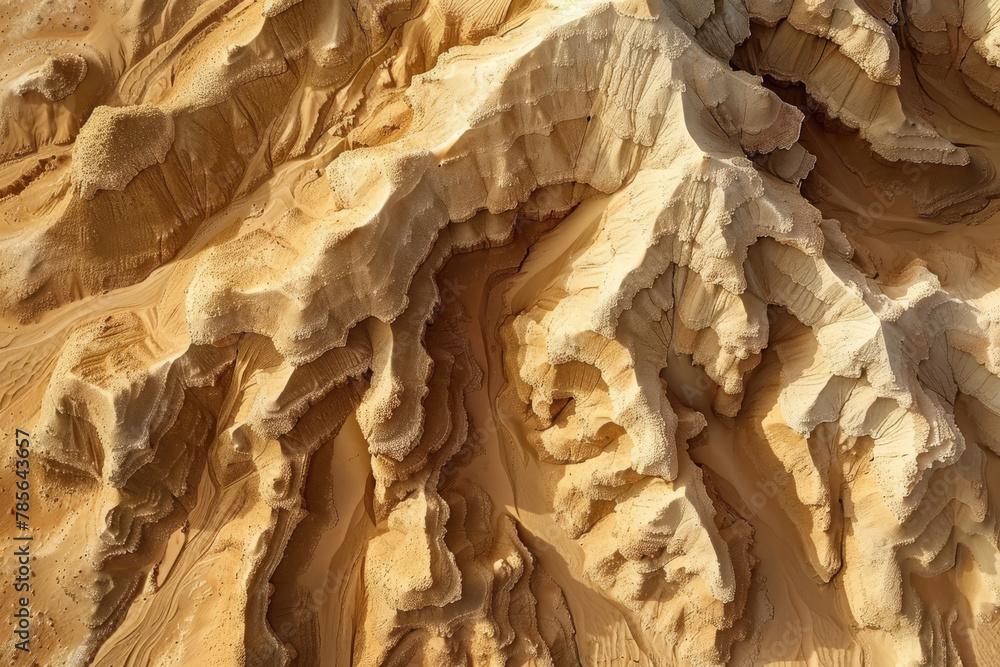 Aerial View of Majestic Desert Sand Dunes Texture