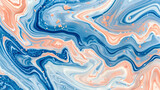 Swirling Marble Pattern With Blue and Orange Tones