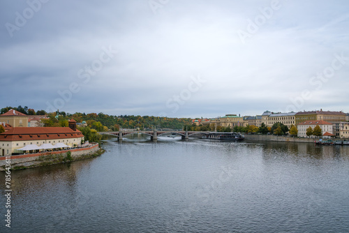 View of Prague over the Vltava and bridges