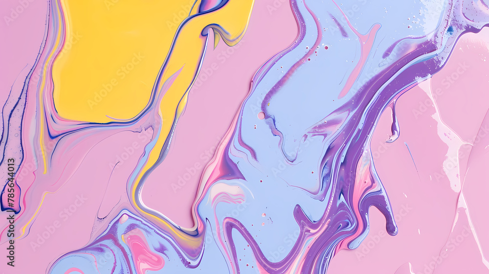 Vibrant Swirls of Pink and Blue in Abstract Artwork