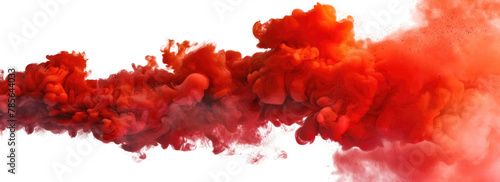 Red smoke plume isolated on transparent background. © comicsans