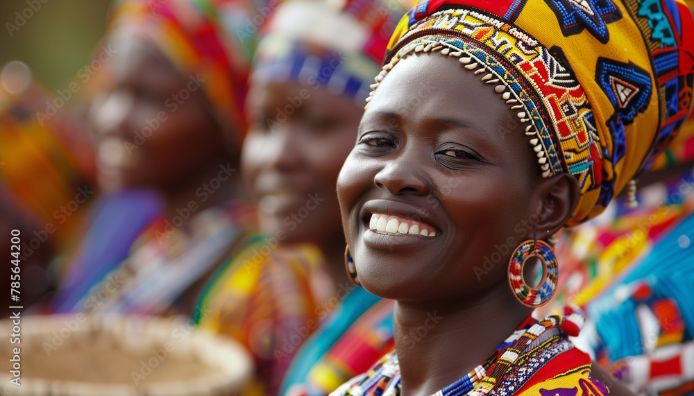 African women in traditional costumes