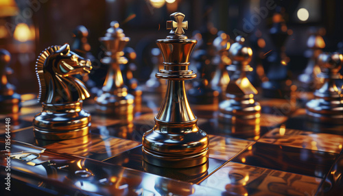 chess pieces on a chessboard photo