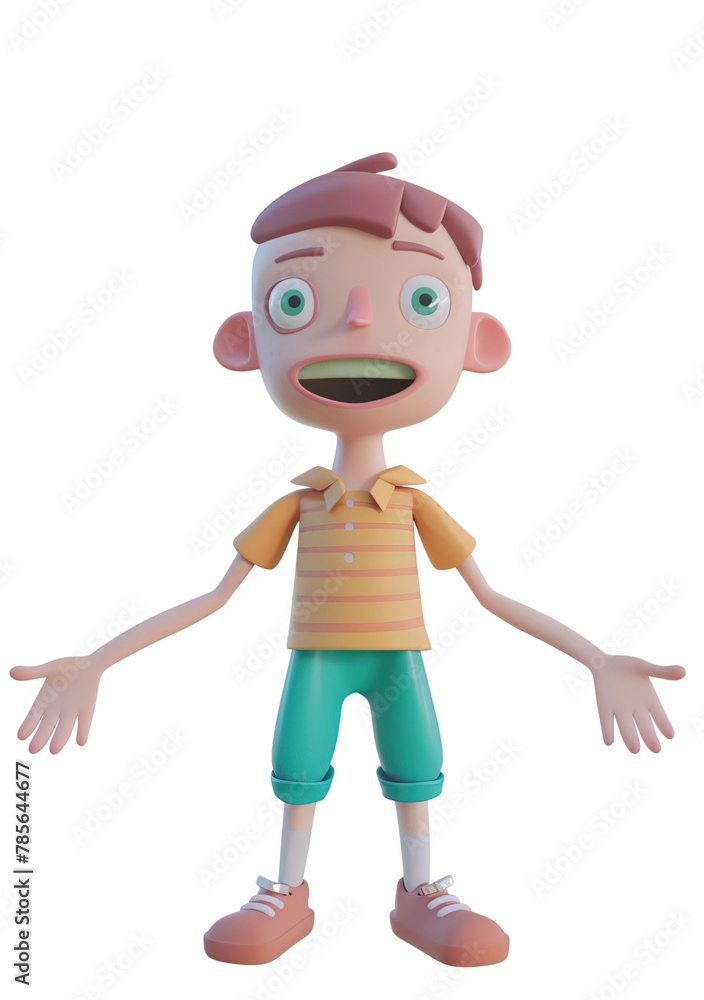 Boy character in 3D style on a white background
Boy character in 3D style on a white background