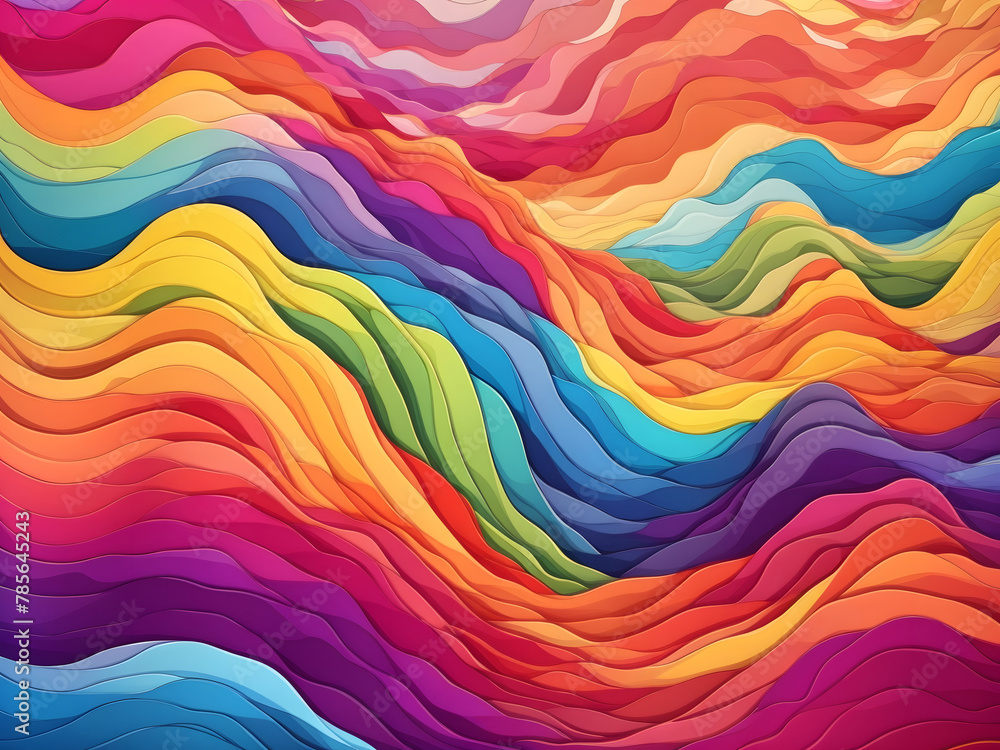 Colourful rainbow wave pattern background design for abstract projects and artistic concept design. Colourful rainbow wave pattern background design for abstract projects and artistic concept design.