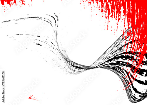 Strokes of black and red paint on a white background. Graffiti element. Design template for the design of banners, posters, booklets, covers, magazines. EPS 10