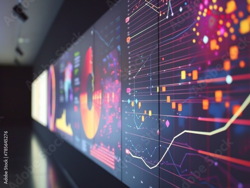 Vibrant Data Visualizations: Dynamic Charts and Graphs Transforming on Screen