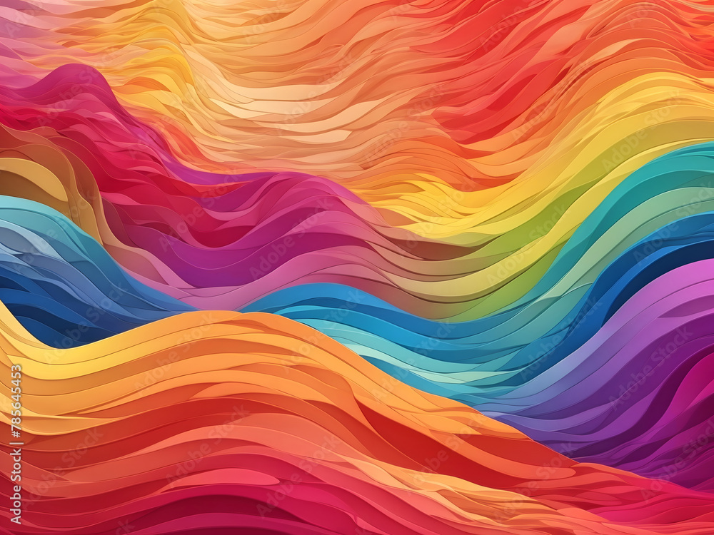 Colourful rainbow wave pattern background design for abstract projects and artistic concept design.