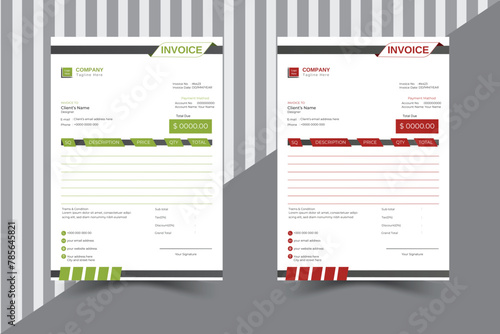 Creative New Style Minimal Invoice Design Template.Vector  Invoice Accounting Design.Print Template