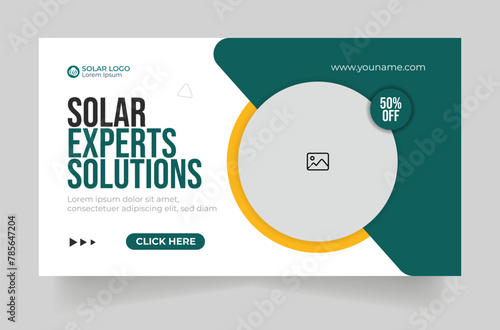 Solar Experts Solutions YouTube thumbnail' eco world, bioenergy and web banner template design