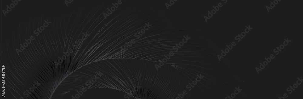 Naklejka premium Background of flying realistic vector goose or swan black feathers.Ecological feather filler for pillows, blankets or jackets.Vector concept design.