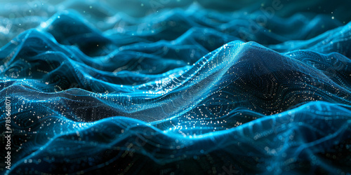 Sparkling Digital Waves in an Abstract Ocean Landscape © smth.design