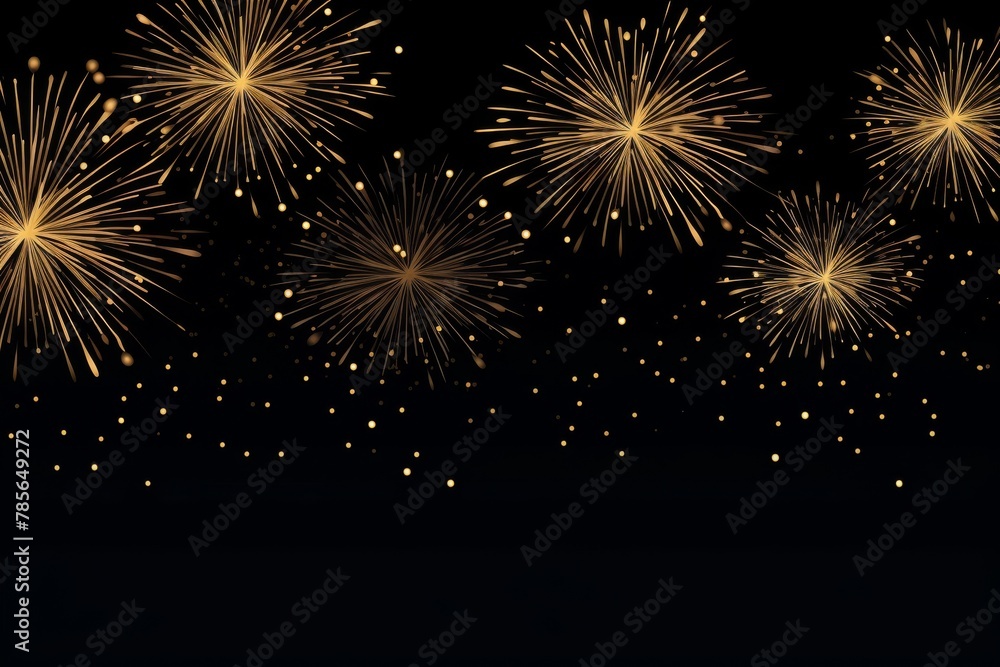Fireworks shining sparks. Fireworks explosions object for festival background. Celebrate Lighting effect isolated illustration. High quality photo