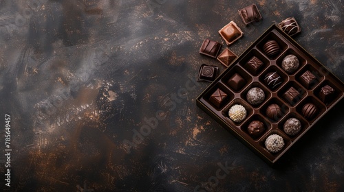 a box of chocolates on a table photo