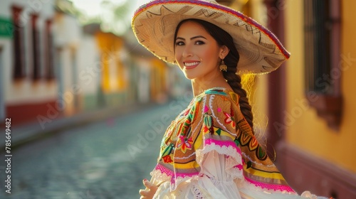 Extravagant Cinco de Mayo performance by a charismatic woman © AnaV