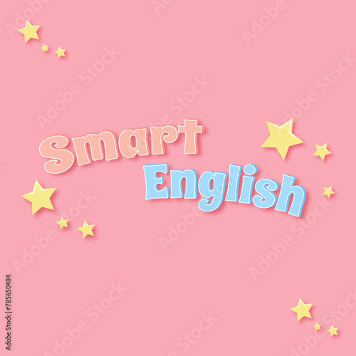 Letter, title, text smart English. Vector illustration. Decorative element.