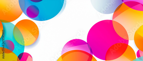  Abstract bright colorful circle geometric shapes design background. Minimalist style geometric vector. Multicolored circles texture copy. for poster, cover, banner, flyer, brochure, website.