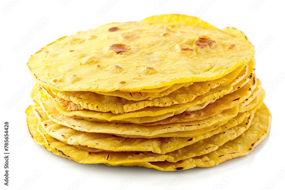 Stack of corn tortillas isolated on white background Stack of corn tortillas isolated on white background