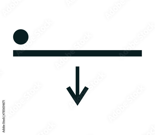 Dental patient support, down position symbol
