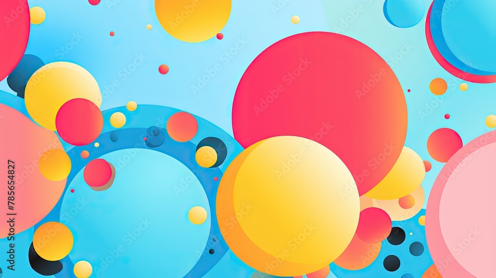 pop art background with colorful bubbles