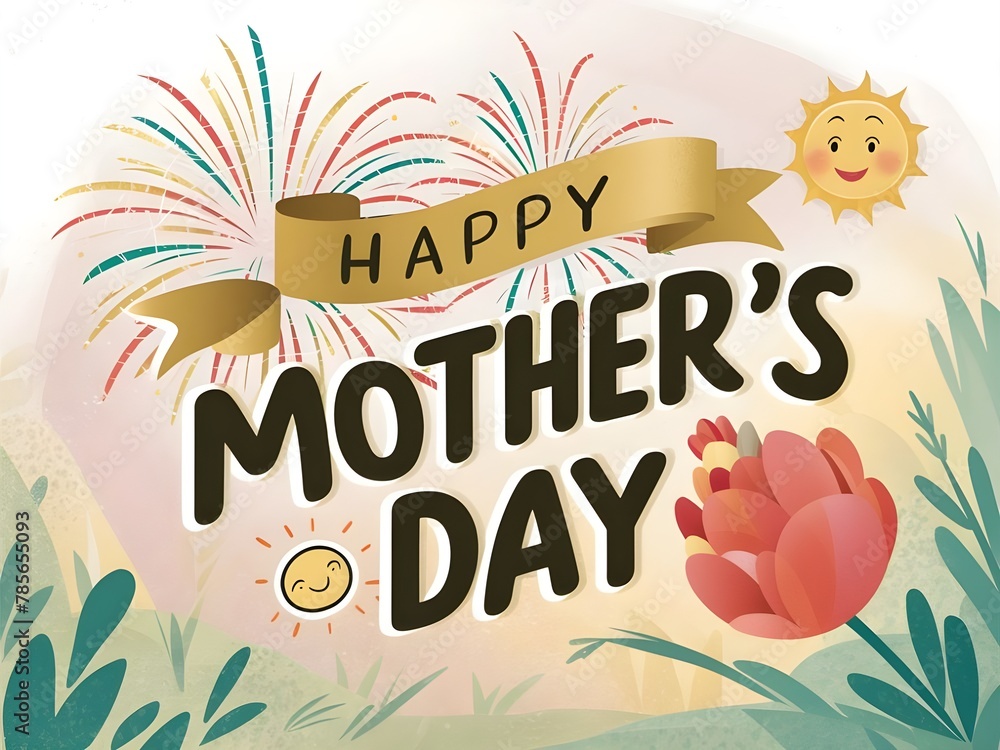 Happy mother's day with flowers Happy mother's day with flowers