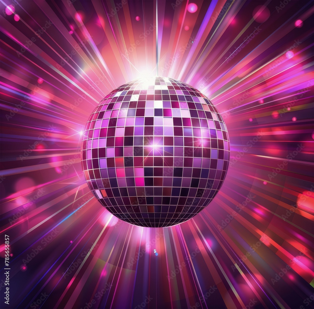 Obraz premium Shiny Disco Ball Hanging From Ceiling