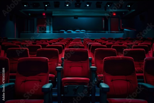 Row of Red Seats in a Theater