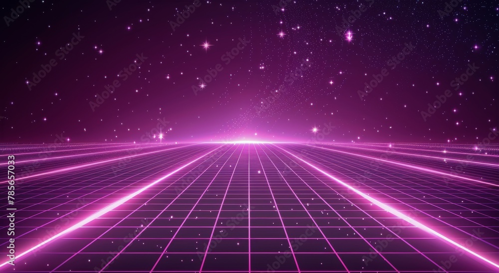 Purple Background With Lines and Stars Purple Background With Lines and Stars
