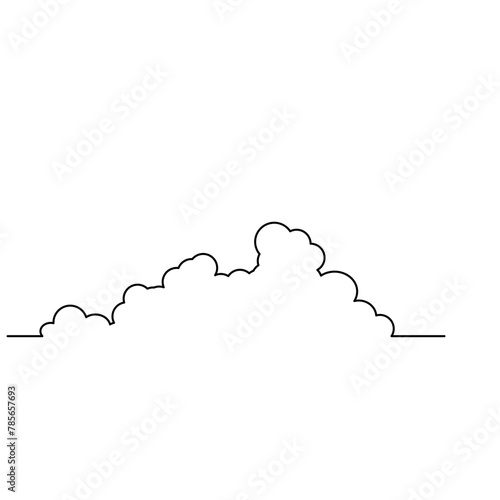 イラスト素材: 墨絵風の雲のイラストのシルエット素材 ベクター